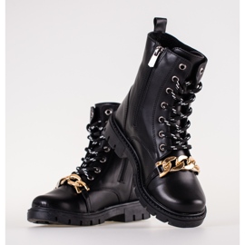 Botas de menina pretas com corrente Shelovet preto 1