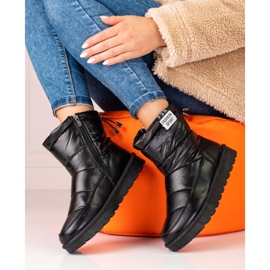 W. Potocki Botas de neve de mulher Potocki com cano baixo preto 1