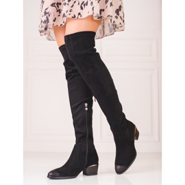 Botins de mulher de camurça Vinceza preto 2