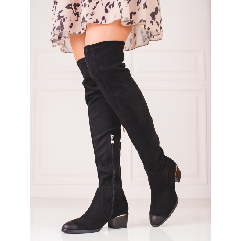 Botins de mulher de camurça Vinceza preto 2