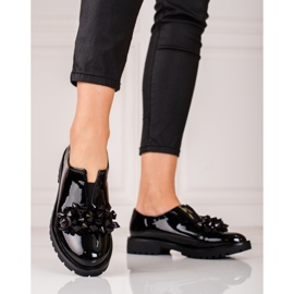 Sapatos femininos lacados na plataforma Shelovet preto 1