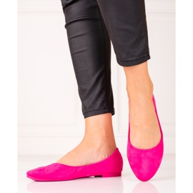 Confortáveis ​​bailarinas Shelovet de camurça rosa 1