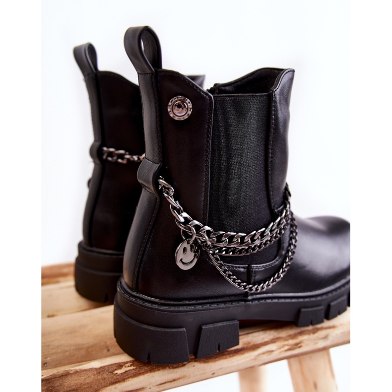 Vinceza Botas de couro com isolamento infantil Black Lise preto 1
