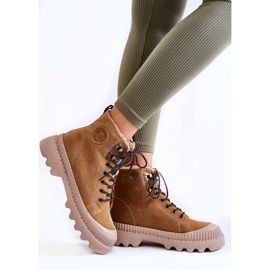 Botas quentes de camurça Big Star KK274521 Bege marrom 2