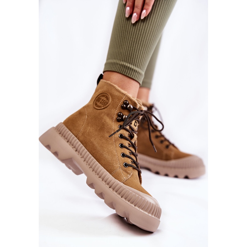 Botas quentes de camurça Big Star KK274521 Bege marrom 1