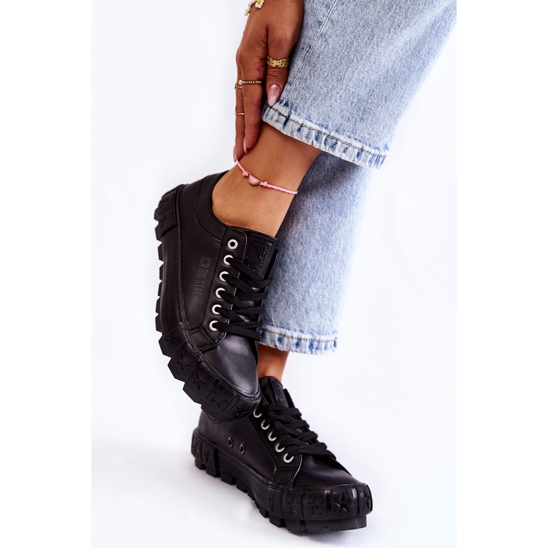 Tênis de couro da moda Big Star KK274143 Preto 2