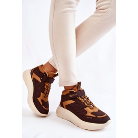 Tênis esportivo feminino Memory Foam System Big Star KK274404 Marrom 1