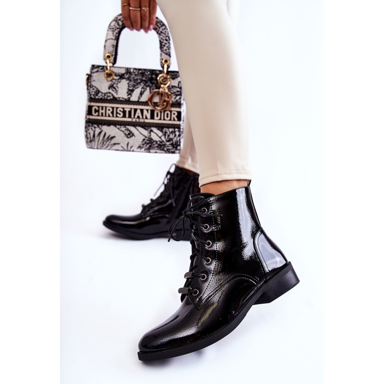 S.Barski Botas quentes femininas clássicas lacadas Grimma preto 2