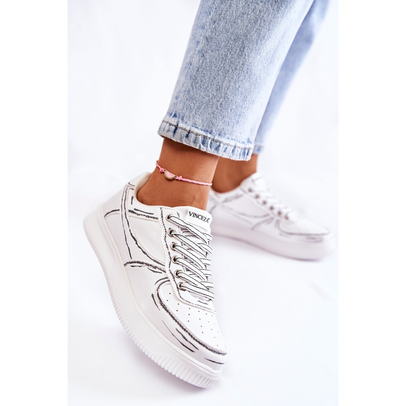 Vinceza Tênis esportivo baixo feminino Solveig branco 1