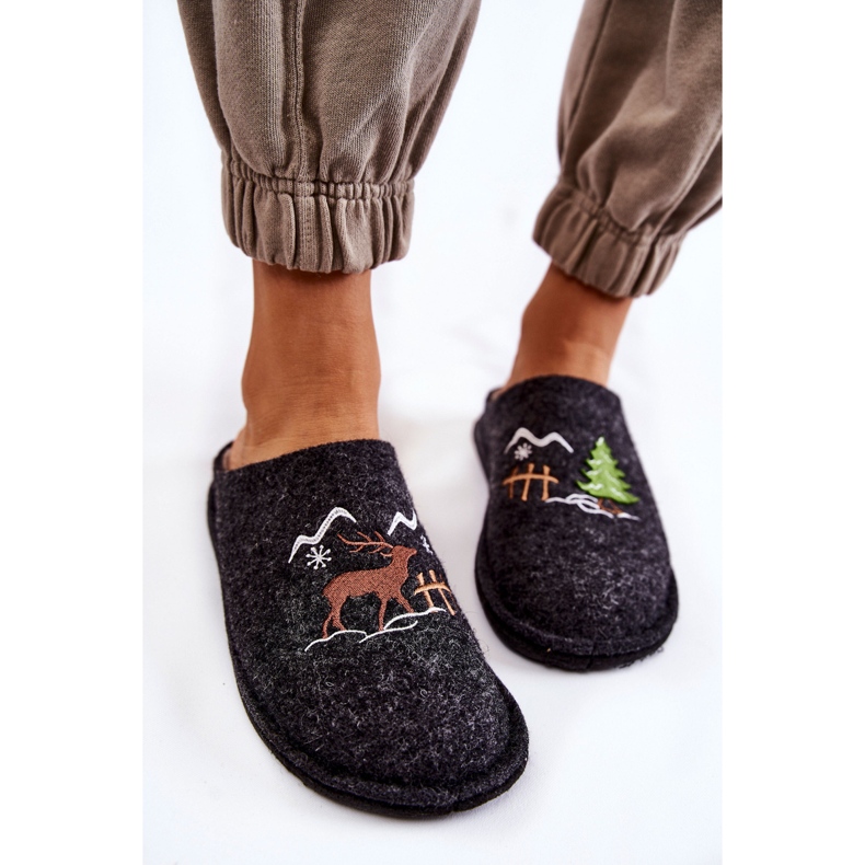 Chinelos domésticos Big Star KK276018 preto e bege castanho 2