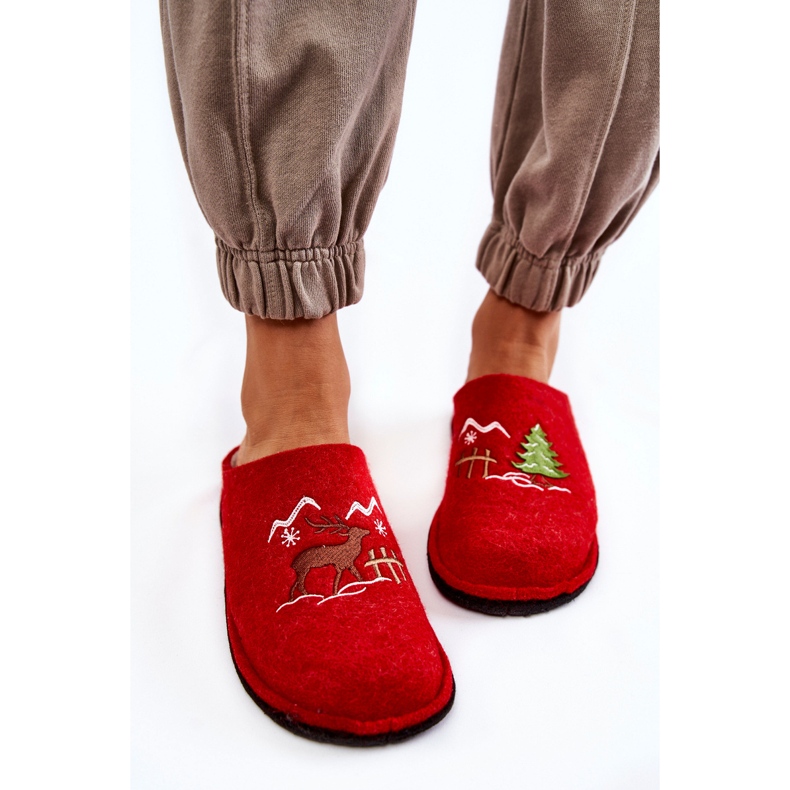 Chinelos domésticos Big Star KK276017 Vermelho-Bege 2