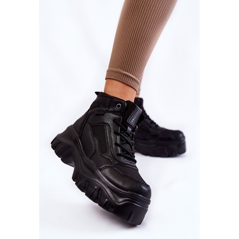 Big Star Botas da moda com memória espuma grande estrela KK274371 preta preto 2