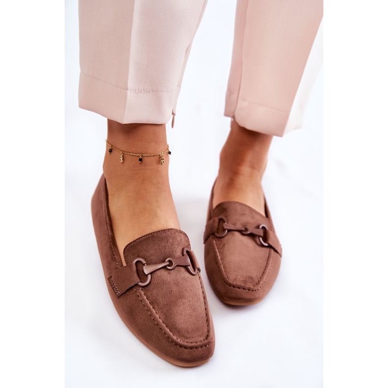 Mocassins de camurça com decoração marrom Santi 2