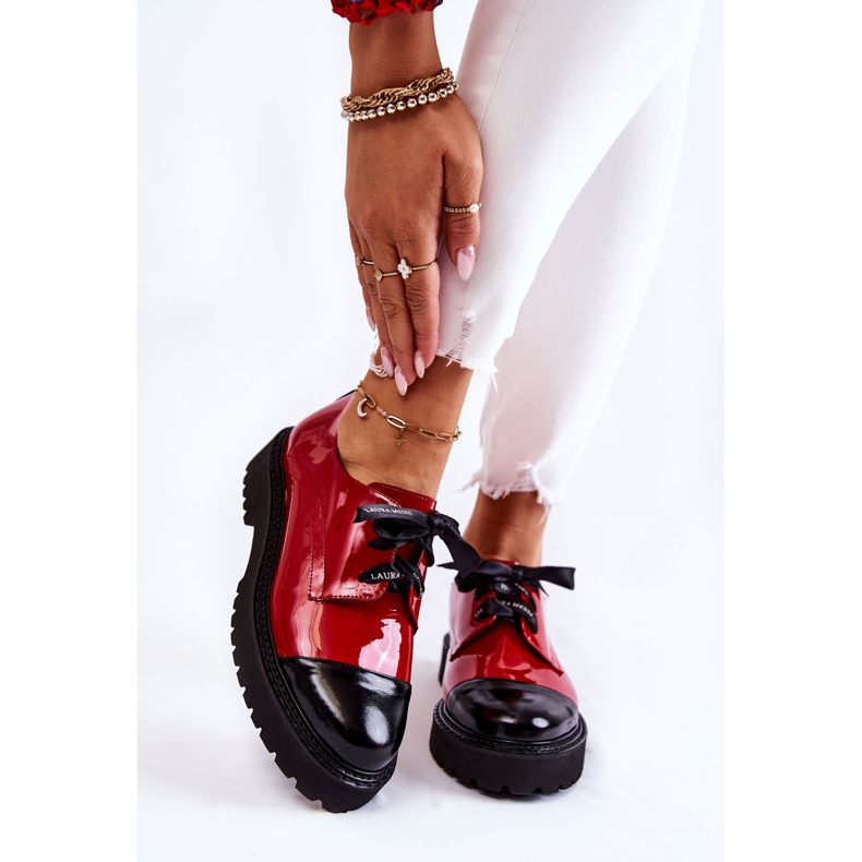 Tênis com cadarço lacado Laura Messi 2441 Vermelho 1