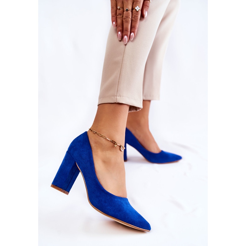 PS1 Sapatos de camurça clássicos em um salto azul Kendra 2 PS1 Sapatos de camurça clássicos em um salto azul Kendra 2