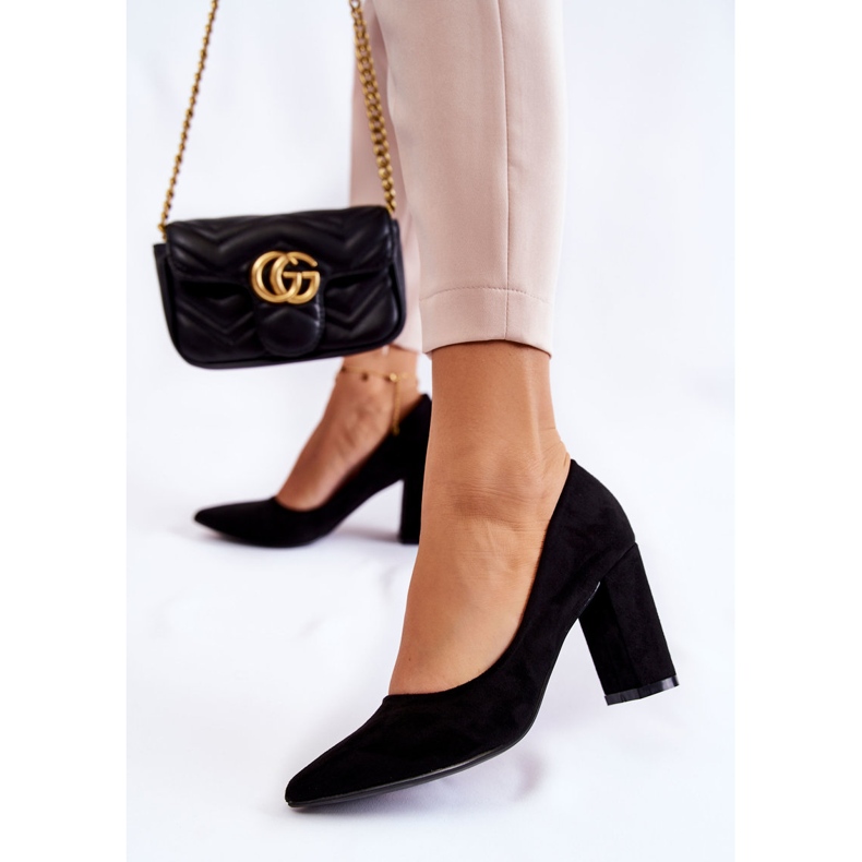 PS1 Sapatos de camurça clássicos em um salto Kendra preto 1