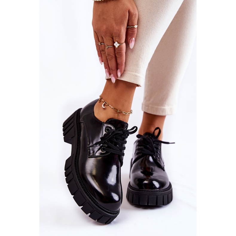 Sapatos Lacados da Moda La.Fi 210013B-NL Preto 1