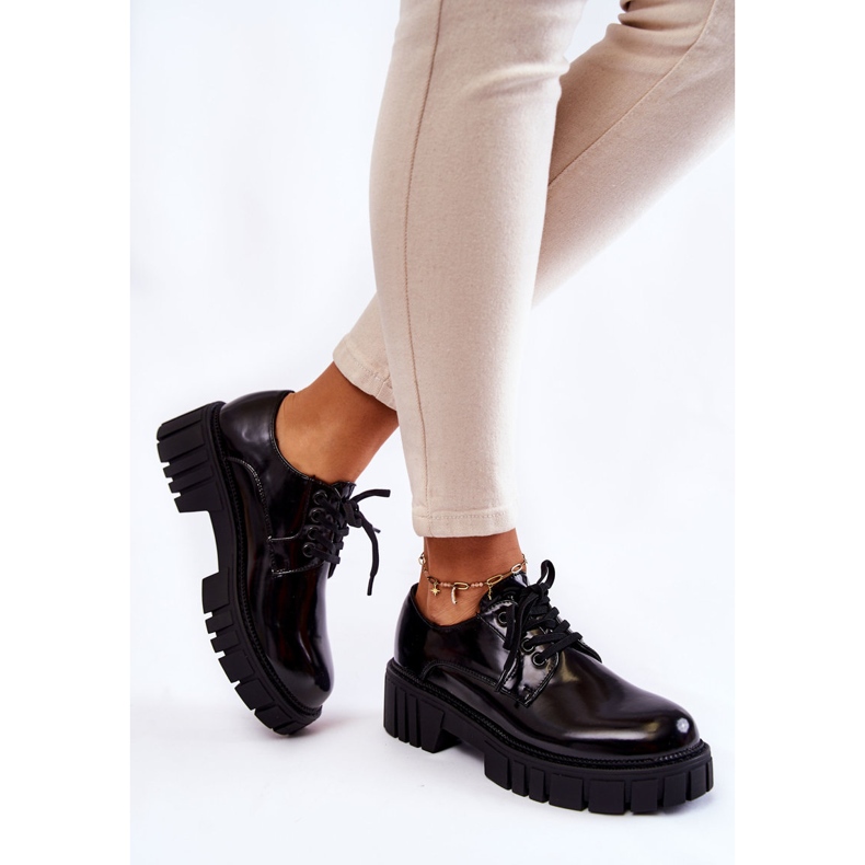 Sapatos Lacados da Moda La.Fi 210013B-NL Preto 2