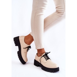 Sapatos de couro da moda La.Fi 210013BE-PU bege 2