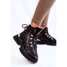 PE1 Botas quentes femininas na plataforma preta Ofelia preto 2