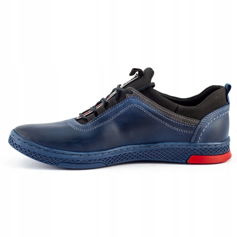 Polbut Sapatos de couro masculino k24 azul marinho 2
