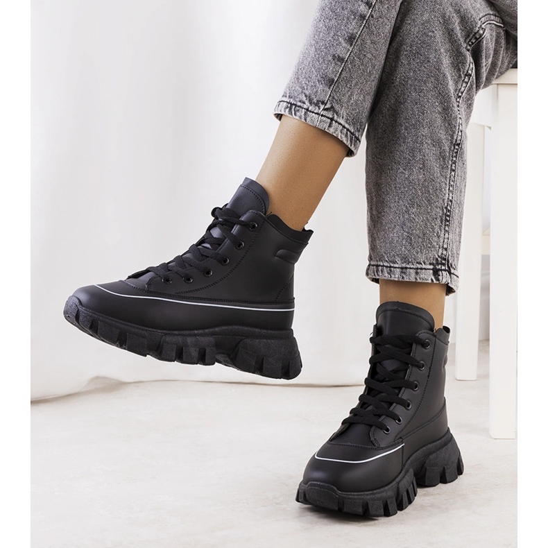 Botas Nurbi de mulher negra preto 1