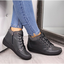 Botas de couro com cunha isolada Helios W H524A cinza 2