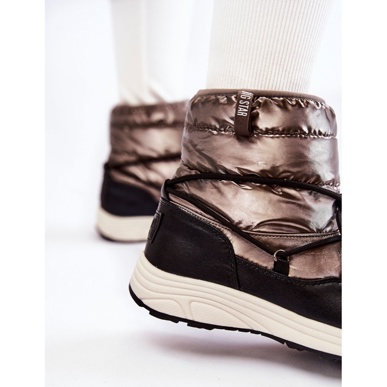 Botas de neve feminina Memory Foam Big Star KK274275 Prata-Preto 2