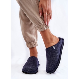 Chinelos femininos de feltro clássico Big Star KK276013 Azul Marinho 1