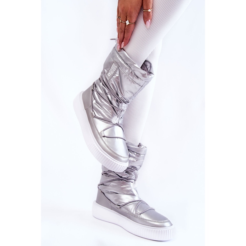 Botas de neve com isolamento de mulher Big Star KK274195 Silver prata 2
