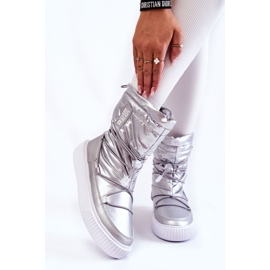 Botas de neve com isolamento de mulher Big Star KK274195 Silver prata 1
