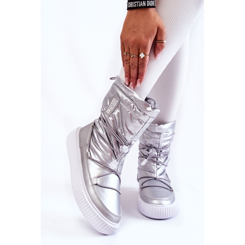 Botas de neve com isolamento de mulher Big Star KK274195 Silver prata 1