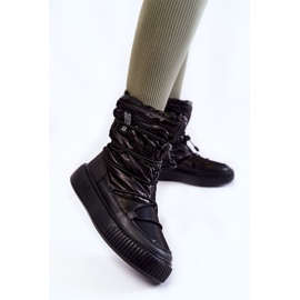Botas de neve quentes pretas femininas Big Star KK274193 preto 2