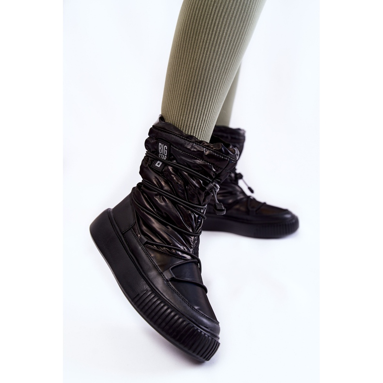 Botas de neve quentes pretas femininas Big Star KK274193 preto 2