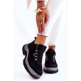 Tênis feminino de trekking espuma memória Big Star KK274364 preto 1