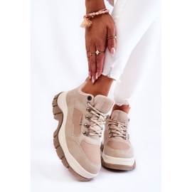 Sapatos de trekking femininos Caçadores de espuma de memória Big Star Bege KK274363 1