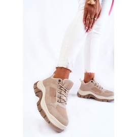 Sapatos de trekking femininos Caçadores de espuma de memória Big Star Bege KK274363 2