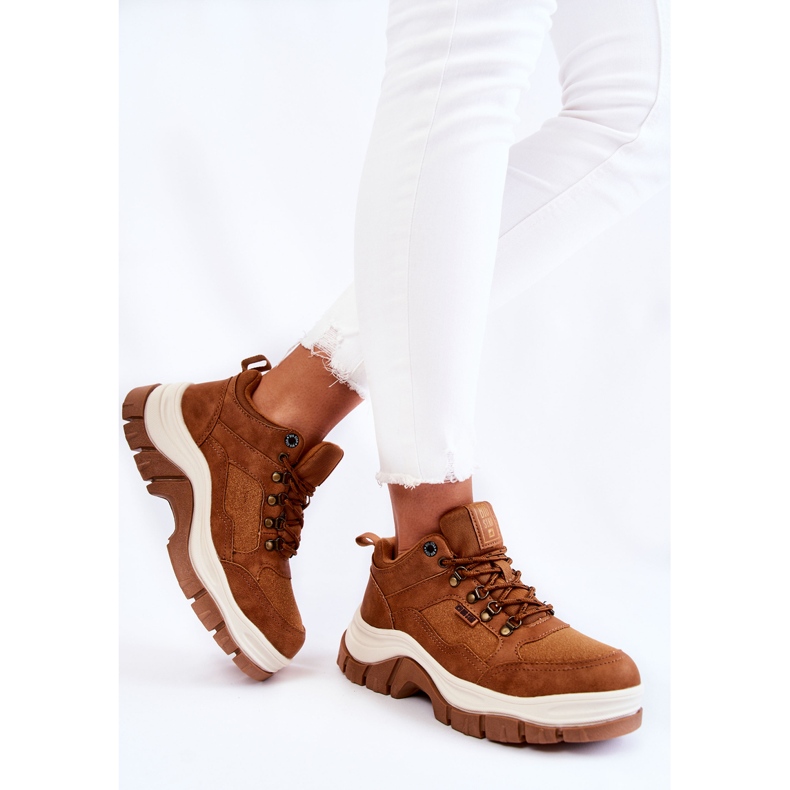 Sapatos de trekking femininos Caçadores de espuma de memória Big Star KK274362 marrom castanho 2