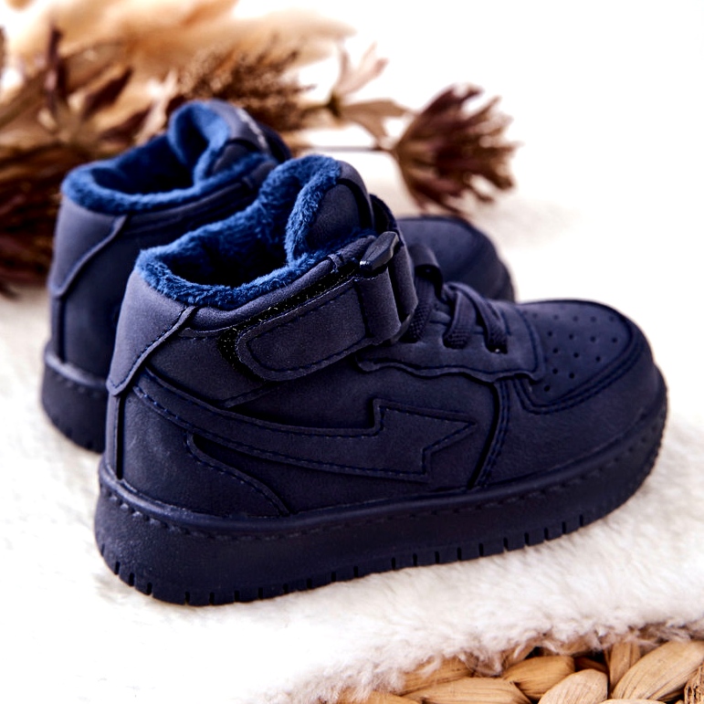 Sapatos esportivos isolados infantis GQ400 azul marinho 1