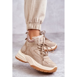 Botas de caminhada na plataforma Lee Cooper LCJ-22-44-1352L Bege 1