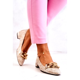 PA2 Sapato Snake Couro Lacado Bege Elisabeth 4028-L marrom 3