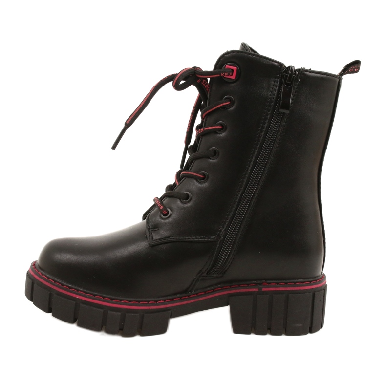 Botas femininas para o Miss Evento 22do23-5244 Zip preto e vermelho 1