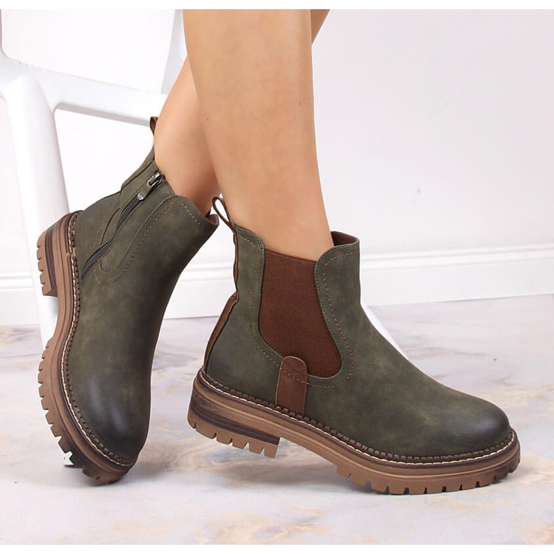 Botas quentes Jodhpur verdes eVento na plataforma 1