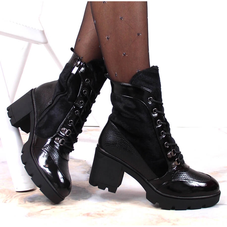 Botas femininas no poste e plataforma, isolamento preto Laura La.Fi 1