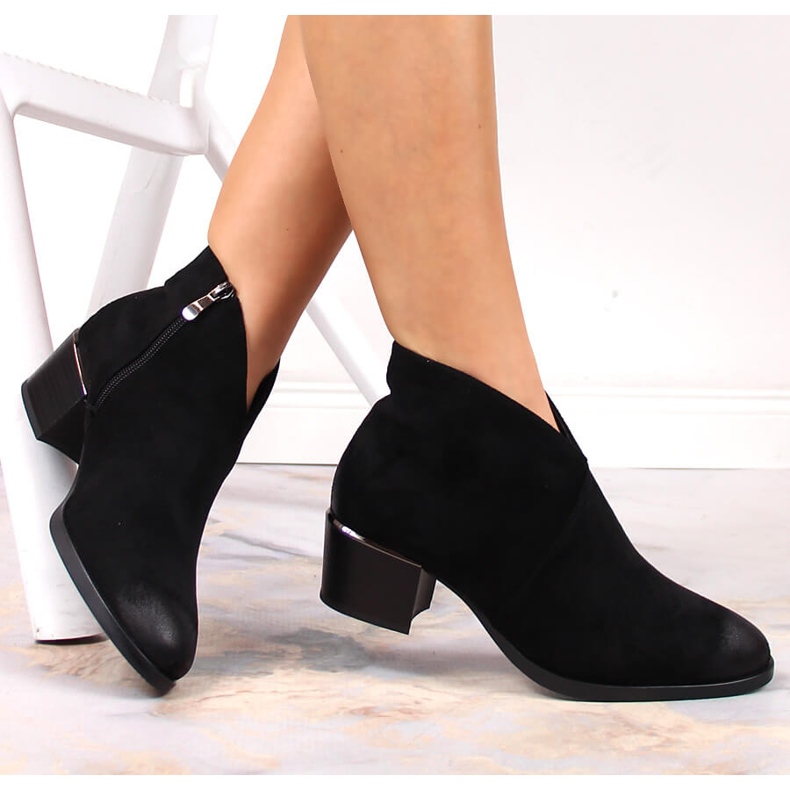 Botas de salto alto de camurça pretas Vinceza para mulher preto 1