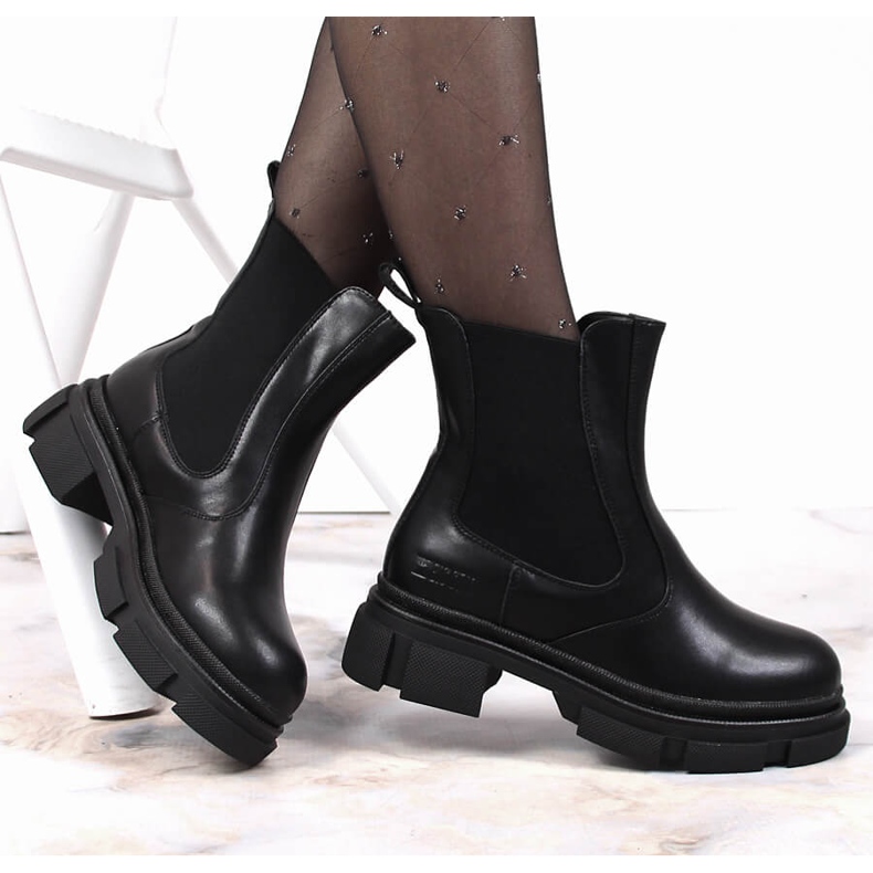 Botas Jodhpur em couro preto, Big Star com isolamento preto KK274485 1