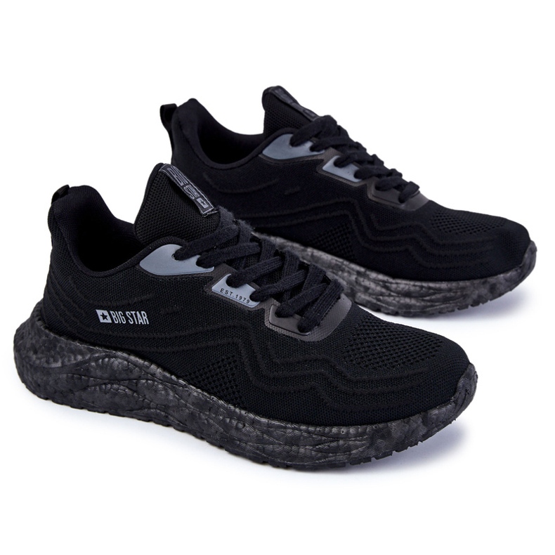 Tênis esportivo masculino leve Big Star KK174018 preto 2