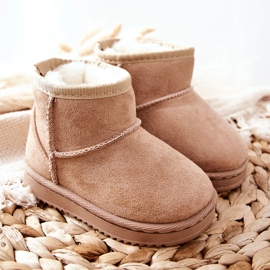 Botas de neve quentes para crianças Bege Gooby castanho 1