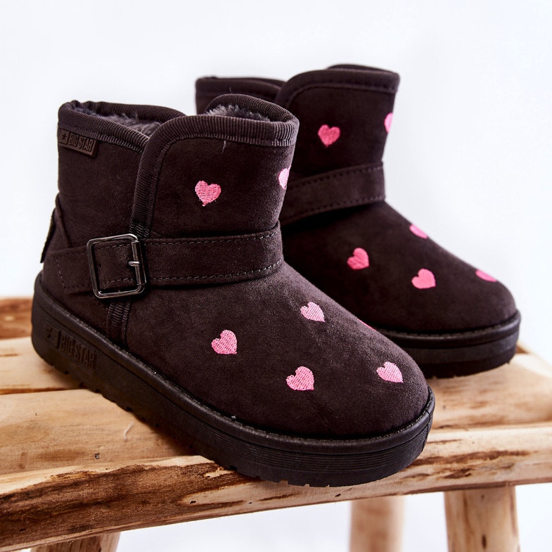 Botas de neve infantil Big Star KK374244 Cinza rosa 1