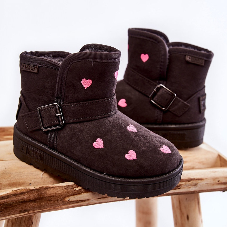 Botas de neve infantil Big Star KK374244 Cinza rosa 2